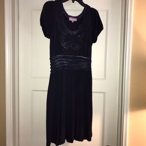Vivienne Tam Navy Butterfly Cutout Dress P/XS